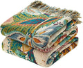Boho Throw Blanket for Couch Sofa Chair Cotton Spring Blankets for Bedroom Living Room All Season Soft Lightweight Reversible Botanical Floral Embroidery Decorative Throws 50"x60" Home Decor