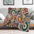 Indian Boho Throw Blanket Mandala Design Colorful Bohemian Floral Paisley Blanket for Sofa Bed Couch Chair Or Dorm 40"x50"
