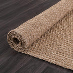 Easy Jute Rug 5x7 Indoor Outdoor Natural Rugs Solid Fiber Rug Woven Area Rug Boho Easy Clean Inside Carpet for Living Room Bedroom Dining Room Hallway or Outdoor Patio Porch (5 X 7 Natural)