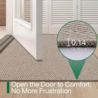 LUMI Ultra Thin Indoor Door Mat for Entrance 32"x48", Non Slip Entryway Mat, Low Profile Doormat, Unique Herringbone Design Carpet for Inside, Patio, Porch, Dark Beige