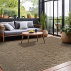 Easy Jute Rugs 9x12 Herringbone Natural Color Living Room Indoor Outdoor Area Rug for Patio and Kitchen Rug High Traffic Washable Easy to Clean Solid Boho Woven Design Carpet (9 x 12)