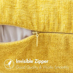 MIULEE Pack of 2 Couch Throw Pillow Covers 12x20 Inch Soft Yellow Chenille Lumbar Pillow Covers for Sofa Living Room Spring Home Decor Couch Solid Dyed Cases