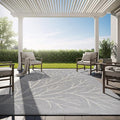 Washable Indoor Outdoor Rug 10x14 Modern Area Rugs Branch Pattern Non Shedding Waterproof Easy Clean Patio Deck Porch Living Room Bedroom Garden RV (10 X 14 Gray)