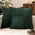 MIULEE Army Green Decorative Throw Pillow Covers 20x20 Inch for Couch Bed Sofa Pack of 2 Boho Farmhouse Throw Pillows Soft Cross Corduroy Patchwork Textured Cushion Cases