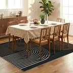 GarveeHome Modern Rainbow Easy Jute Rug 5x7, Washable Area Rugs for Living Room Farmhouse Dining Room, Contemporary Natural Non Slip Floor Carpet for Office RV Patio