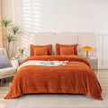 YUSOKI Queen Size Blanket Single Layer,Weight(4.4lb),370GMS-3D Stylish Design for Gift Home Decor (Burnt Orange,90"x90")