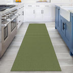 KOZYFLY Runners for Hallways 3x8 ft Washable Kitchen Runner Non Slip Rubber Backed Hall Runners Cotton Entryway Runner Rugs Floor Carpet for Indoor Backdoor Bedroom Kitchen, Bright Green/Earthy Green