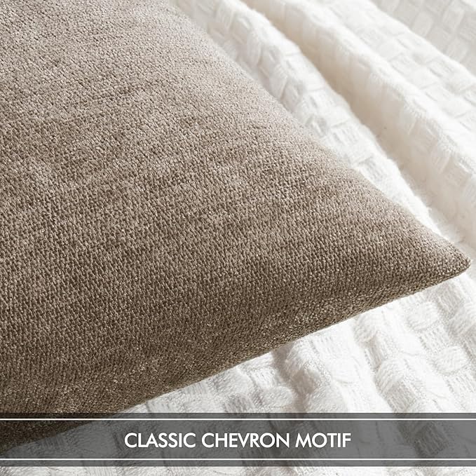 MIULEE Pack of 2 Light Brown Decorative Pillow Covers 18x18 Inch Soft Couch Throw Pillows Farmhouse Cushion Covers for Home Decor Sofa Bedroom Living Room