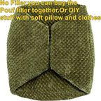 Asuprui Pouf Ottoman Unstuffed Ottoman Foot Rest No Filler Soft Faux Fur Foot Stool 20x20x12 Inches Fuzzy Chair Floor Pouf Chair with Storage for Living Room Bedroom Green
