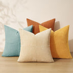Topfinel Decorative Blue Throw Pillow Covers 16×16,Boho Pillow Covers Set of 4 Soft and Cozy Velvet Double-Sided Designs,Mix and Match for Couch Boho Farmhouse Fall Home Decor