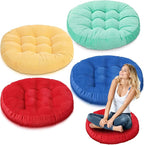 Jerify Floor Pillow Cushions Large Round Square Large Meditation Floor Pillow for Classroom Adult Meditation Picnic Party Seating Learning Daycare School(Round,Colorful,4 Pcs)