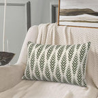Sage Green Boho Pillow Covers 12 x 20 Inch Pack of 2, Bohemian Ethnic Herringbone Pattern Decorative Throw Pillow Covers Vintage Linen Farmhouse Outdoor Pillowcase for Bedroom Home Sofa Decor