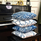 Coliuso Decorative Throw Pillow Covers 18x18 Set of 4, Blue Modern Simple Square Pillow Case Cushion Cover for Sofa Couch Farmhouse Outdoor Living Room (Blue, 18"x18")