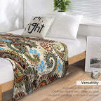 Vintage Bohemian Throw Blanket Indian Mandala Colorful Pattern Blanket for Sofa Bed Couch Chair Or Dorm 50"x60"