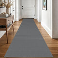 EARTHALL Woven Runner Rug 2.6x10 Ft Washable Runners for Hallways Long Non Slip Rubber Backed Kitchen Runner Braided Indoor Floor Carpet Runners for Entryway, Hallway, Kitchen, Dark Gray