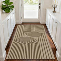 Outdoor Rug Easy Jute Rug 3x5 Entryway Porch Area Rug Indoor Foyer Outdoor Patio Door Mat Washable Non-Slip Low Pile Brown Rainbow Throw Carpet for Living Room Kitchen Bedroom Balcony Floor Mats