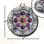 Mandala Meditation Cushion, Boho Meditation Mat, Meditation Pillows for Sitting on Floor, Cushions for Sitting in Home and Outdoor, Round Floor Pillows Cushion Seating for Yoga Accessories 22'' X 22''