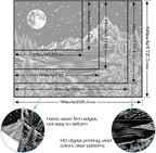 Zussun Black and White Mountain Forest Tapestry for Bedroom Aesthetic Dark Nature Lake Landscape Tapestries Wall Hanging Moon and Stars Wall Tapestry for Living Room Dorm 80 × 60 Inch
