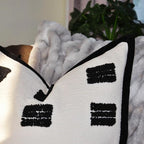 Tufted Decorative Boho Black and White Throw Pillow Cover, 18x18 inches, Soft and Luxurious Chenille Fabric, Elegant Design, Cushion Covers for Couch, Bedroom, Living Room, Home Decor