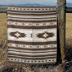 Aztec Patterned Throw Blanket with Soft Sherpa Lining, Traditional Southwestern Navajo Tribal Style Warm Throw for Camping, Outdoor, Light Weight Cozy Boho Blanket for Couch, Sofa, Bed, 60"x80", Brown