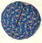 CRAFT KALA Mandala Floor Pillow Cushion Cover Seating Throw Cover Hippie Decorative Bohemian Ottoman Poufs Pom Pillow Cases Indian Cotton Living Room Home Décor 24" Round Set of 2, Elephant Moor Joda