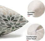 Kawani Green Dahlia Lumbar Pillow Covers 12X20 Inch Rustic Geometric Flower Decorative Pillow Cases Set of 2 Beige Tan Gray Floral Throw Pillows for Cushion Sofa Couch Farmhouse Outdoor