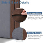 Shinnwa Gel Memory Foam Recliner Cushion for Elderly, Extra Large Seat Cushion, Dual-Layer Foam Chair Pad for Couch, Armchair, Wicker Chairs, Floor, 20 × 20 × 5in, Caramel