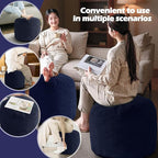 Sqodok Round Stuffed Pouf Ottoman for Foot Stools, 20"x 15" Corduroy Poufs Ottoman with Shredded Foam Filling, Washable Floor Poufs Foot Rest for Living Room Bedroom Home Decor and Office Chair