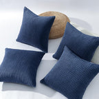 Topfinel Decorative Blue Throw Pillow Covers Cushion Cases, Set of 4 Soft Velvet Modern Double-Sided Designs, Mix and Match for Home Decor, Pillow Inserts Not Included (20x20 inch)