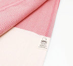 Bazaar Anatolia Turkish Beach Towel 100% Cotton Bath Towels 71x39 Quick Dry Sand Free Lightweight Large Oversized Herringbone Peach Coral