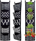 Boho Fabric Hanging Planter (3 Sets of 5 Pockets); Vertical Hanging Herb/Flower Planter