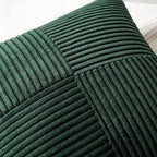 MIULEE Army Green Decorative Throw Pillow Covers 18x18 Inch for Couch Bed Sofa Pack of 2 Boho Farmhouse Throw Pillows Soft Cross Corduroy Patchwork Textured Cushion Cases