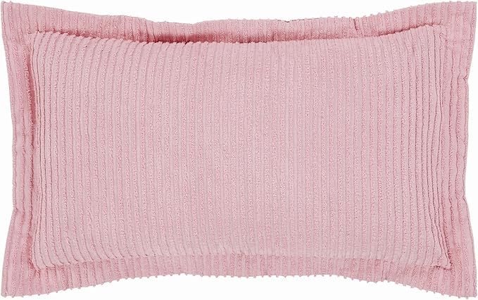 Better Trends Jullian Collection is Super Soft and Light Weight in Bold Stripes Design 100% Cotton Tufted Unique Luxurious Machine Washable Tumble Dry, King Sham, Pink
