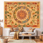 Aipon Vintage Sun Tapestry for Classroom Rainbow Boho 70s Sunshine Sunset Tapestries Wall Hanging Aesthetic Retro Tapestrys for Living Room Dorm (60'' × 50'', Orange)