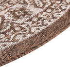 Rugs.com Outdoor Aztec Collection Rug – 13 Ft Round Brown Flatweave-Pile Rug Perfect for Kitchens, Dining Rooms
