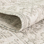 Rugs.com Outdoor Aztec Collection Rug – 5' 3 x 7' 10 Light Gray Flatweave Rug Perfect for Living Rooms, Large Dining Rooms, Open Floorplans