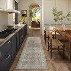 Washable Runners for Hallways Kitchen Rug: 2'6"x8' Runner Rugs Stain Resistant Non Slip Low Pile Soft Carpet Runners for Hallways Bedroom Entryway Indoor Beside Bathroom Laundry Room