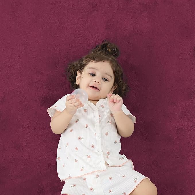 1.3" Thick Baby Play Mat for Floor, 79x79 Playpen Mat, Pro Soft Flannel Foam Mats Toddler Infant Kids Crawling for Nursery Rug Playroom Living Room Waterproof Easy Care Non-Slip (Burgundy)