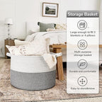 Goodpick Extra Large Rope Basket, 83L Blanket Basket Living Room, Baby Toy Storage, Woven Storage for Clothes, Big Toy Bin for Kids Organizer, 21.7 x 13.8 inches