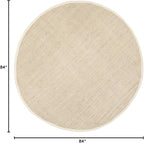 SAFAVIEH Natural Fiber Collection Area Rug - 7' Round, Ivory, Handmade Farmhouse Jute, Ideal for High Traffic Areas in Living Room, Bedroom (NF730A)
