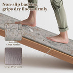 Arttown Kitchen Mats for Floor 2Pcs-Anti Fatigue Non Slip Mats for Kitchen Floor, Cushioned Waterproof & Stain-Resistant Boho Stripe Mat Set, Laundry Room, Office, Sink, Desk (Taupe)