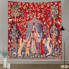 FEASRT European Royal Tapestry Unicorn with Lion, Large 40x30 Inches Soft Flannelette, for Bedroom, Living Room, Dorm