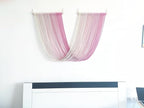 QULBUJ Dip Dye Large Macrame Wall Hanging Tie-Dye Yarn Tapestry Home Boho Wall Decor Ombre Art Headboard Bedroom Living Room 52" Wx34 L,Pink