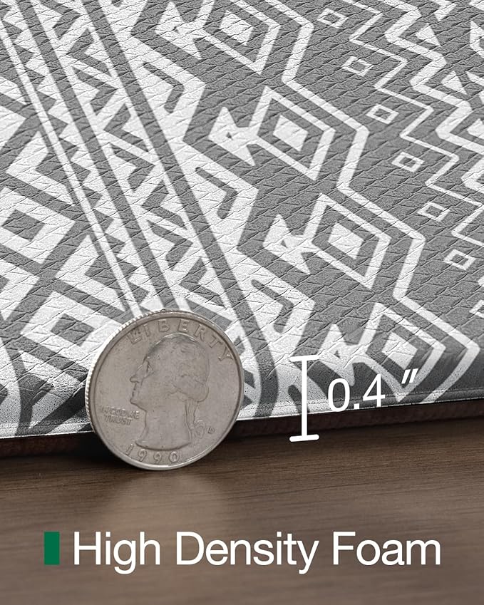 LUMI Anti Fatigue Kitchen Cushioned Mat for Floor, Padded Waterproof Runner for Standing, Stain Resistant Comfort Rugs for Home, Sink, Laundry, 24x87
