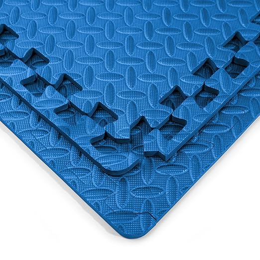 Art3d 24 Sq.Ft Eva Puzzle Exercise Mats, 1/2" Thick Foam Interlocking Tiles for Gyms, Flooring, Workout, Gym Equipments, Pack of 6, Blue