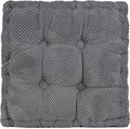 ChezMax Floor Pillow & Cushion, Large Meditation Chair Cushions, Thick Square Seat Pad, Soft Velvet Tufted Seating Pouf for Indoor/Outdoor Yoga Bench Rocking Chair Room Tatami Sofa, Grey 20" x 20"