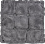 ChezMax Floor Pillow & Cushion, Large Meditation Chair Cushions, Thick Square Seat Pad, Soft Velvet Tufted Seating Pouf for Indoor/Outdoor Yoga Bench Rocking Chair Room Tatami Sofa, Grey 16"x16"