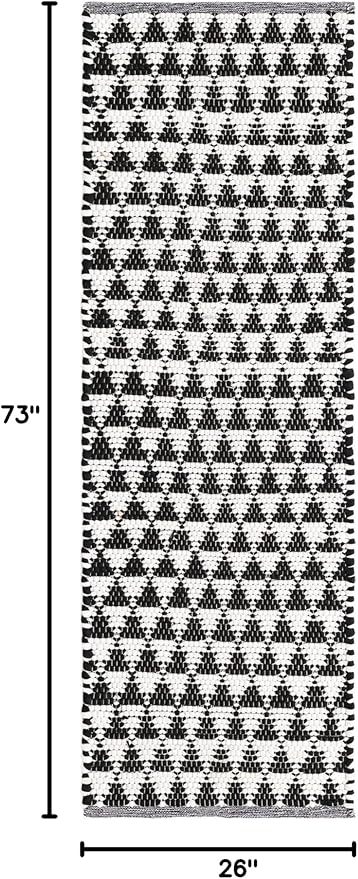 Unique Loom Chindi Jute Collection Area Rug (2' 2" x 6' 1" Runner, White Black)