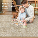 8x10 Area Rugs for Living Room: Washable Large Vintage Floral Rug Low Pile Non-Slip Boho Carpet for Bedroom Home Office Dining Room (Brown, 8'x10')