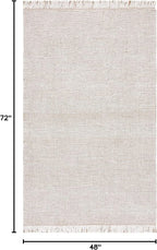 SAFAVIEH Natural Fiber Collection Accent Rug - 4' x 6', Ivory & Natural, Handmade Woven Farmhouse Fringe Jute, Ideal for High Traffic Areas in Entryway, Living Room, Bedroom (NF826A)